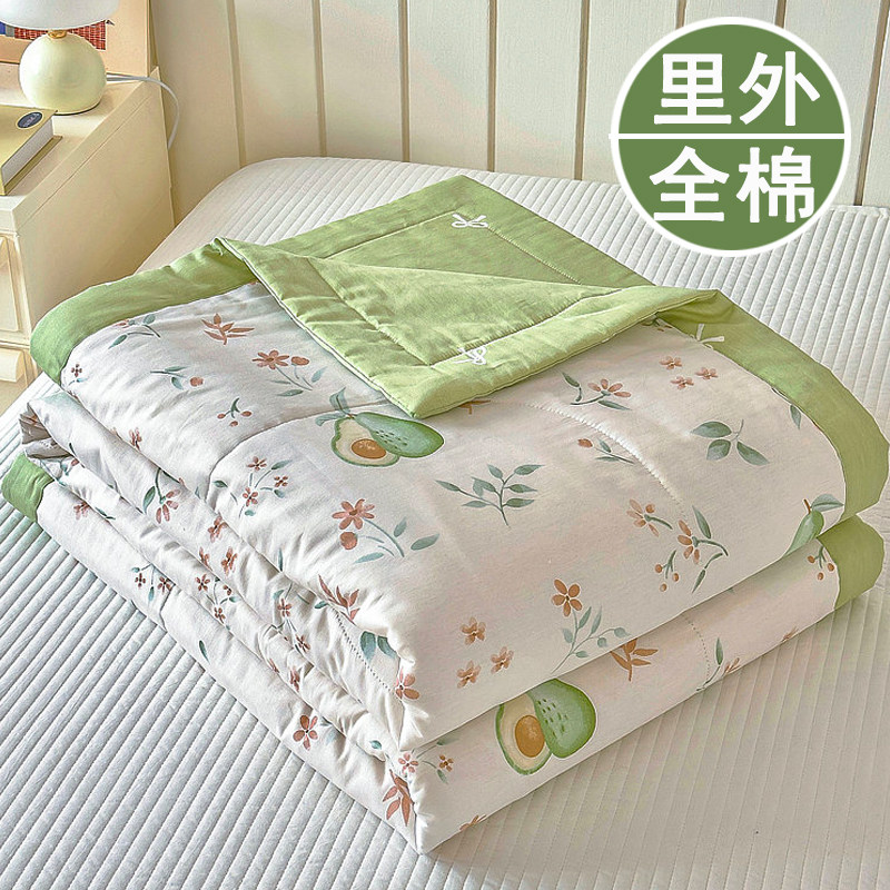 100%全棉夏凉被新疆纯棉花里外纯棉夏季薄被子被芯可机洗