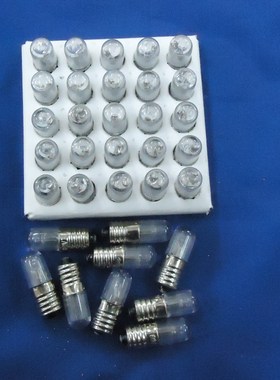 氖灯泡 E10 220V  380V  螺口 红色 绿色 高28mm 直径10mm 全新