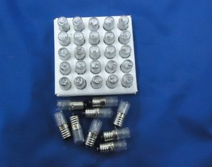 氖灯泡 E10 220V  380V  螺口 红色 绿色 高28mm 直径10mm 全新