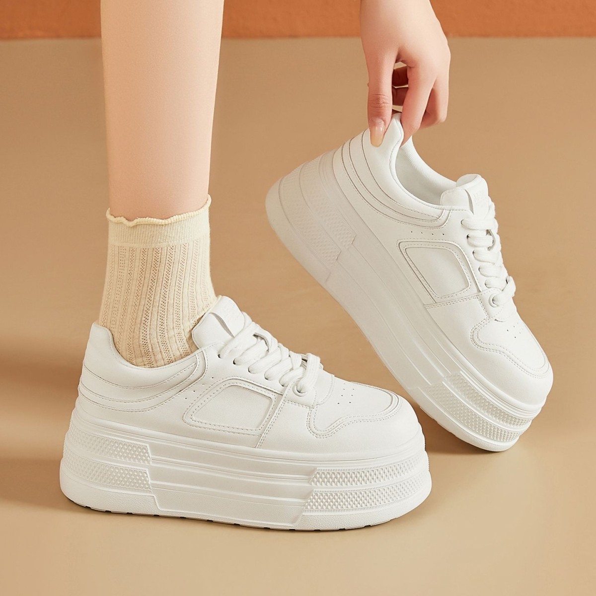 文艺鞋业厚底小白鞋,女鞋,松糕（摇摇）鞋,淘宝优惠券,粉丝福利购,淘宝优惠卷