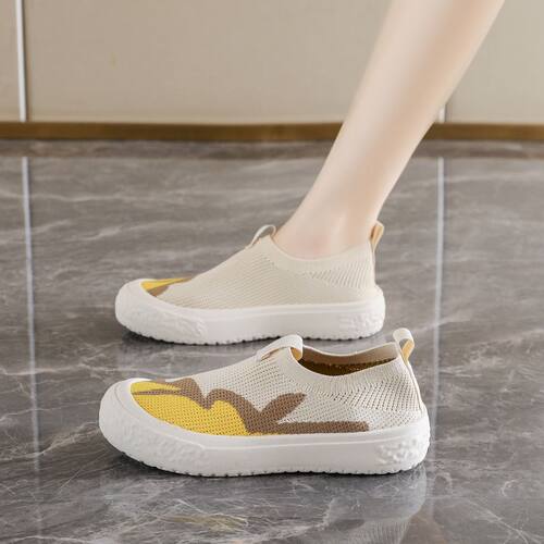 夏季新款女一脚蹬透气网面鞋懒人鞋休闲时尚休闲鞋平底