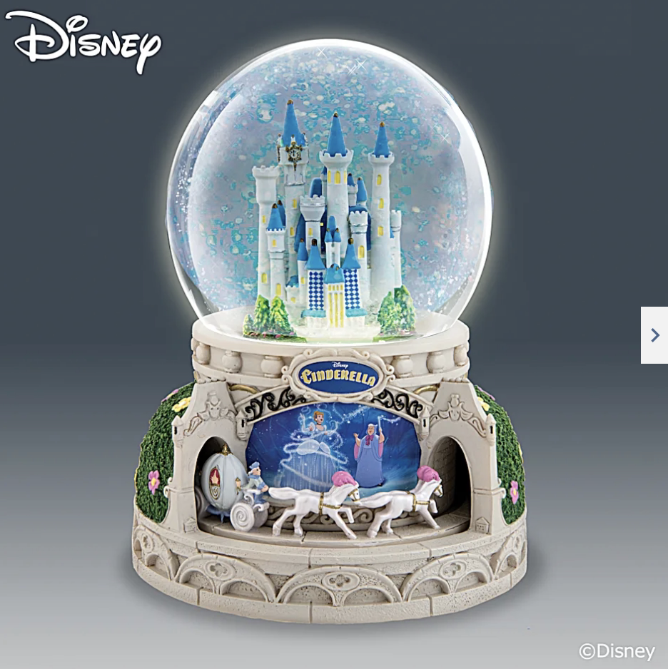 【disney美国代购】cinderella灰姑娘公主城堡发光音乐水晶球摆件