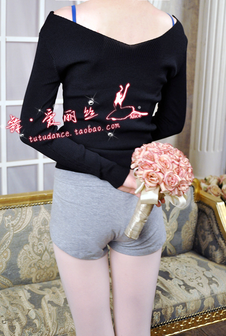 舞蹈练功短裤显瘦高腰瑜伽健身跳操阔口紧身连体服芭蕾黑色灰人气