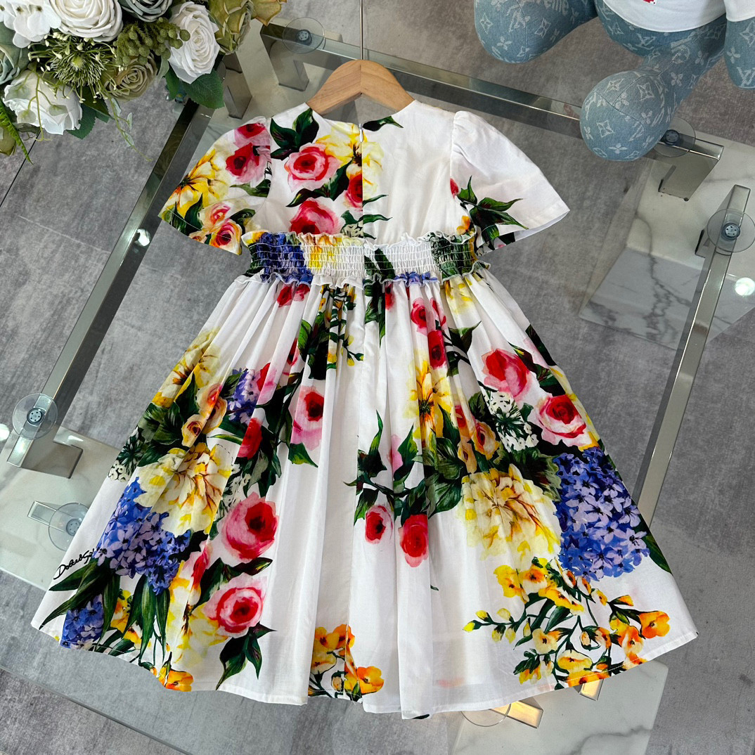 女童夏季花朵连衣裙长裙