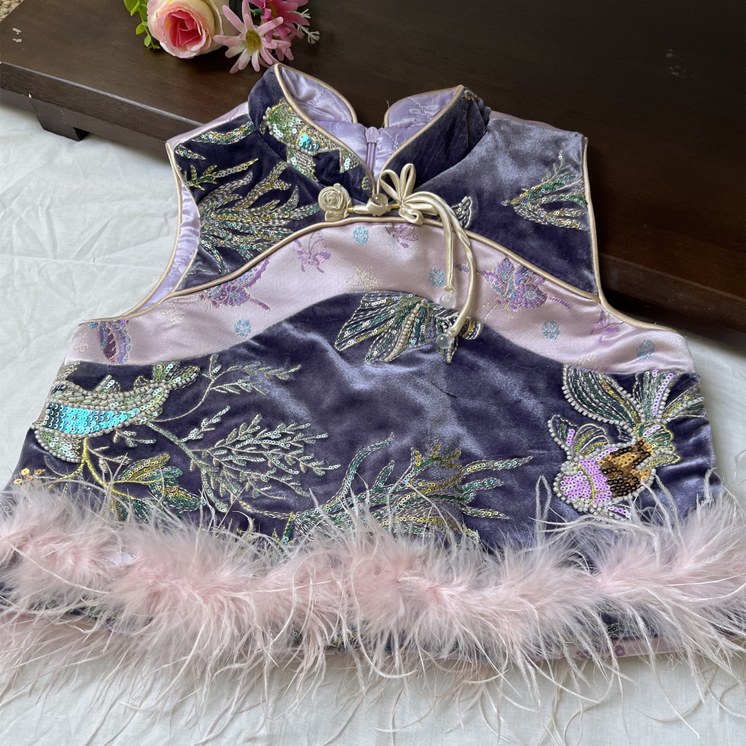 喜庆夹棉中国风马甲唐装