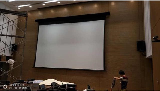 定制200寸电动投影幕二次升降架 遥控幕布升降机电动幕二次升降器