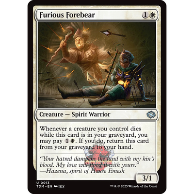 呆呆龙 万智牌 鞑契龙岚录 平/闪 Furious Forebear 愤怒先人