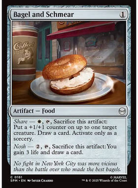 呆呆龙万智牌 Bagel and Schmear 贝果配奶酪酱 平/闪 SPM 蜘蛛侠