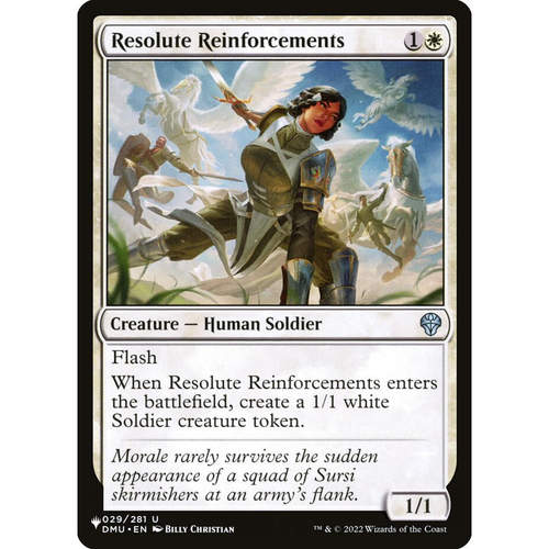 万智牌 DMU 29 resolute reinforcements 坚定援兵 the list