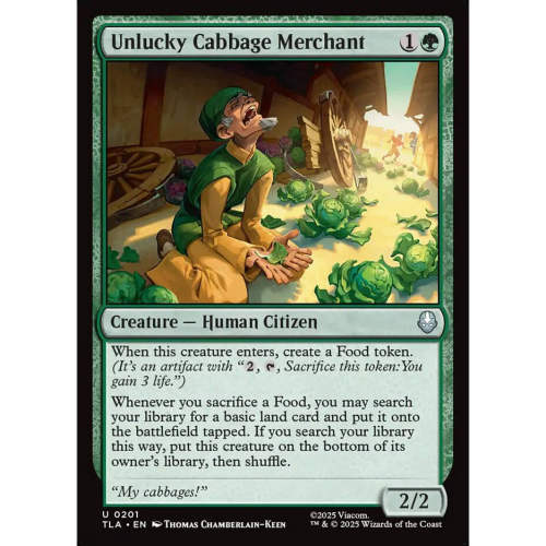万智牌 unlucky cabbage merchant 倒楣的卷心菜商 TLA 平/闪