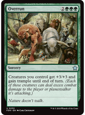 呆呆龙 万智牌 横行 Overrun 英文 平/闪 基石构筑 FDN 绿色 银