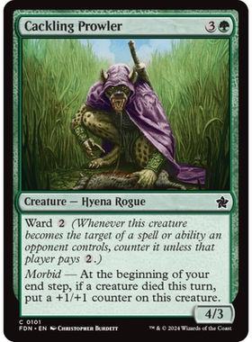 咳笑游掠者 Cackling Prowler 英文 平/闪 基石构筑 FDN 绿色 铁