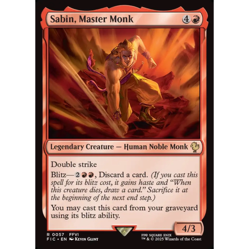 万智牌 武僧传人马修 Sabin, Master Monk 平/闪/扩画 最终幻想