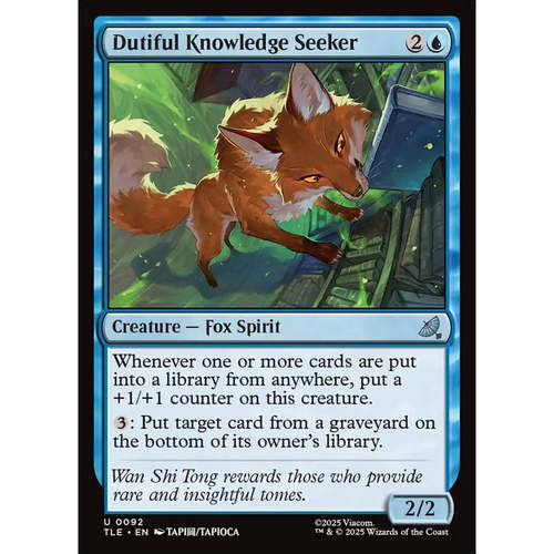 万智牌 dutiful knowledge seeker 尽责的寻知狐灵 TLE 闪