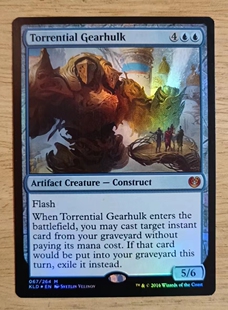 呆呆龙卡牌 万智牌 汹涌巨械 卡拉德许 闪 英文 蓝色 秘稀