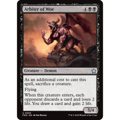 万智牌 灾祸裁定魔 Arbiter of Woe 平/闪 基石构筑 FDN 黑色 银