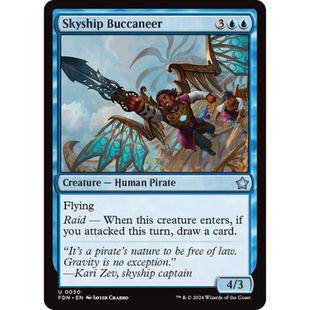 万智牌 飞船空贼 Skyship Buccaneer 平/闪 基石构筑 FDN 蓝色 银