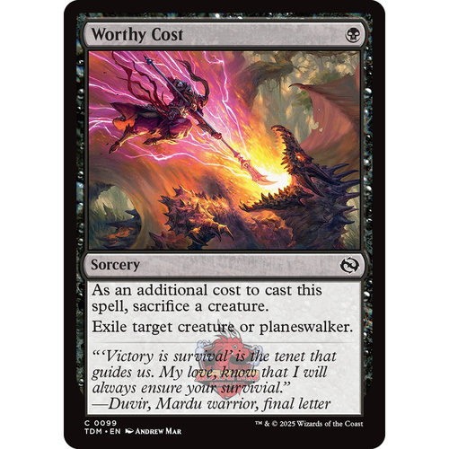呆呆龙 万智牌 鞑契 龙岚录 平/闪 Worthy Cost 死得其所