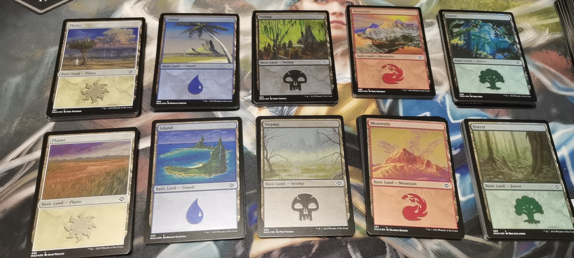 万智牌 闪 英文 摩登新篇2 平原 海岛 沼泽 山脉 树林 蚀刻闪