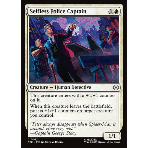 万智牌 Selfless Police Captain 无私警察局长 平/闪 SPM 蜘蛛侠 - 封面