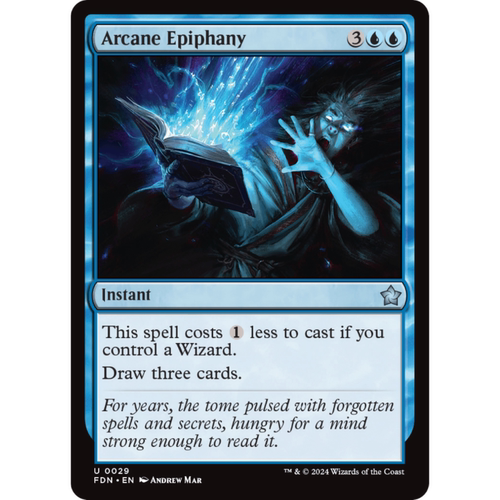 万智牌 秘法顿悟 Arcane Epiphany 平/闪 基石构筑 FDN 蓝色 银