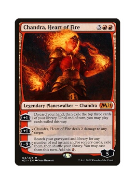 呆呆龙卡牌 万智牌 烈焰之心茜卓 简中 平 M21 红色 秘稀