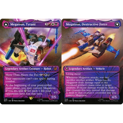 呆呆龙卡牌 万智牌 狂妄暴君威震天 变形金刚 异画 破碎玻璃 英文