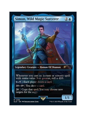 万智牌 Simon, Wild Magic Sorcerer 英文 secret Lair SL 蓝色