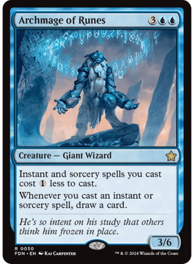 符文大法师 Archmage of Runes 平/闪/扩画 基石构筑 FDN 蓝色 金