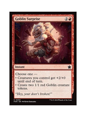 万智牌 鬼怪惊喜 Goblin Surprise 平/闪 基石构筑 FDN 红色 铁