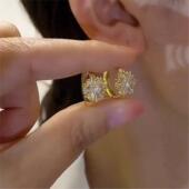 耳环纯银9999正品 小众设计感雪花耳扣耳环女小巧精致气质百搭花朵