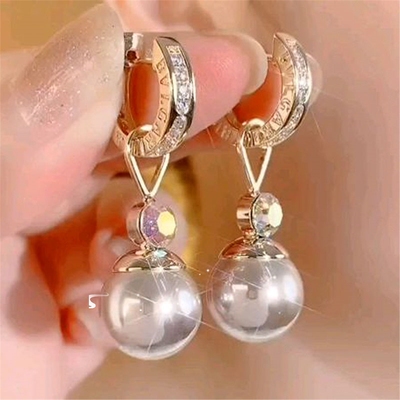 银耳环9999纯银轻奢设计感珍珠