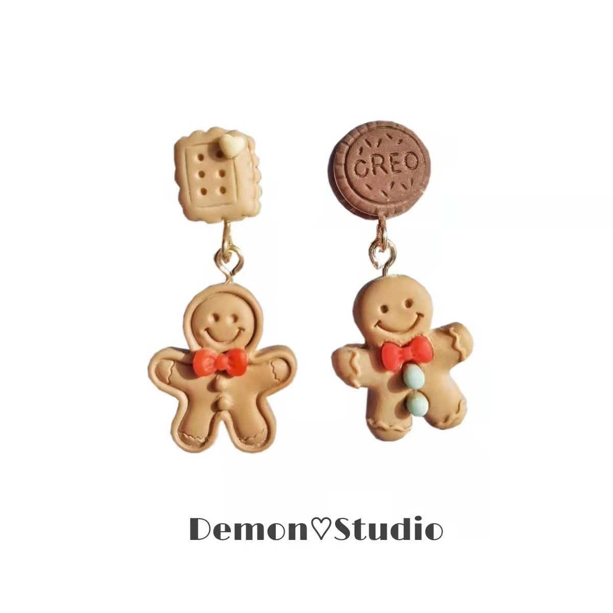 原创可爱不对称姜饼人圣诞氛围东大门甜美ins少女卡通耳夹925耳环,饰品/流行首饰/时尚饰品新,耳环,淘宝优惠券,粉丝福利购,淘宝优惠卷