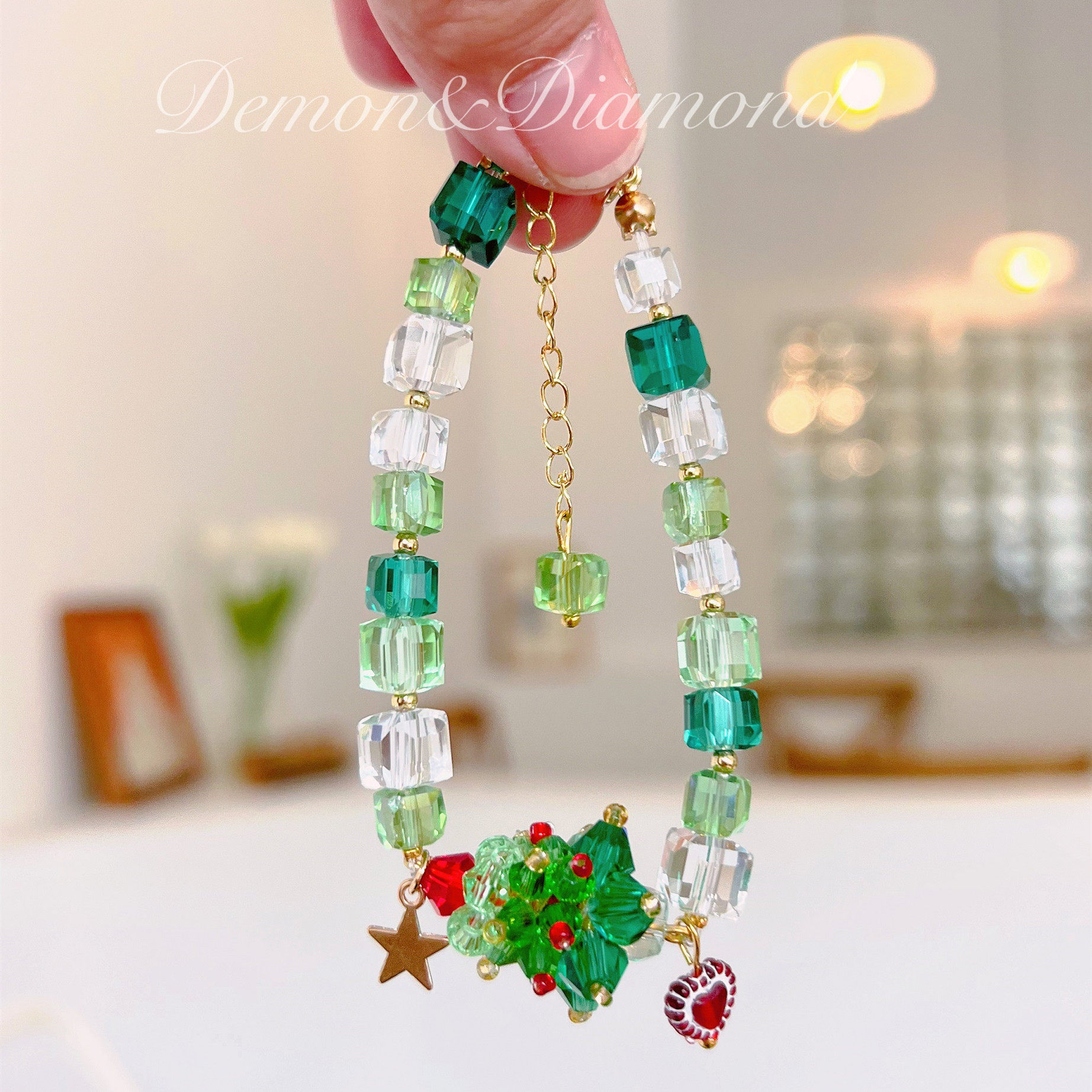 亮晶晶圣诞树ins少女心原创质感水晶bling闪闪东大门百搭圣诞手链