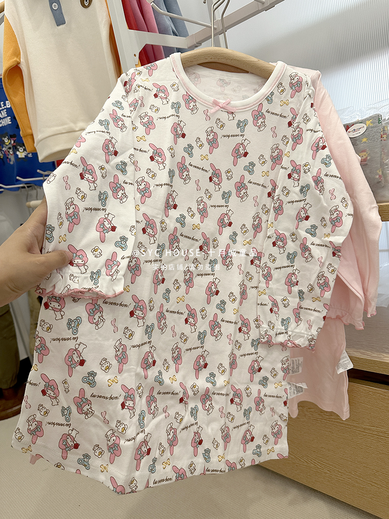 日系家居裙儿童秋冬长袖保暖宽松睡衣全棉卡通女孩印花宝宝家居服