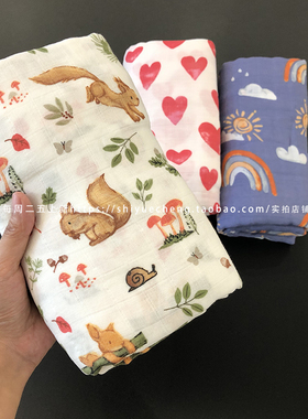 出口级muslin纱布巾70%竹+30%棉 柔软吸水透气婴童卧室多功能盖毯