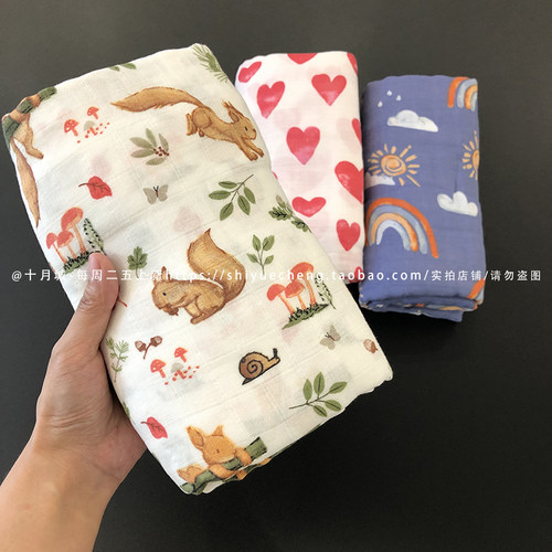 竹棉纱布纱布包巾小宝宝柔软盖毯