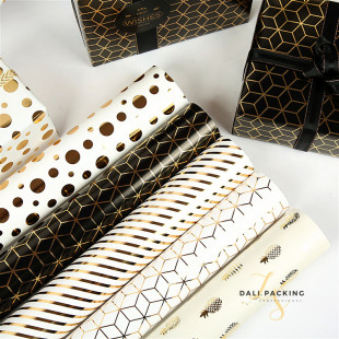 纸抒达礼烫金波点几何礼品包装纸商务生日精美礼盒礼物纸新年书皮