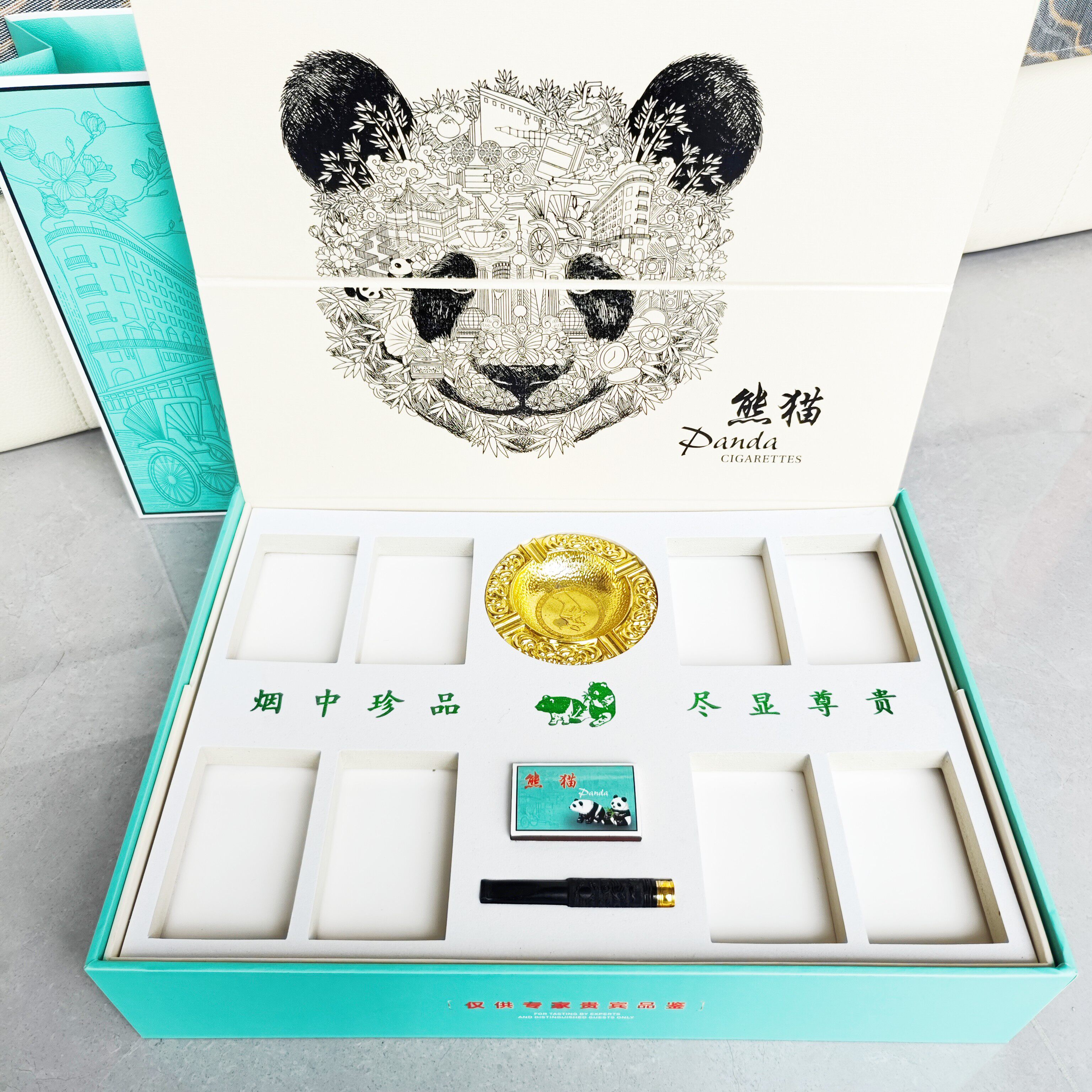 熊空礼盒猫手绘包装金属佐罗烟灰缸火柴盒过滤嘴节日送礼不含烟