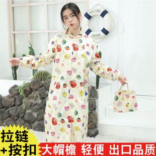 日韩外贸成人雨衣芝麻街面包超人轻便户外徒步雨披大帽檐防水涤沦