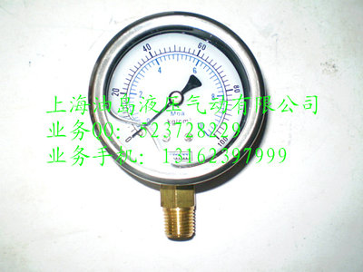 径向压力表油压 耐震压力表Y60-LA520KG 1LA耐震压0KG 1 50KG 500