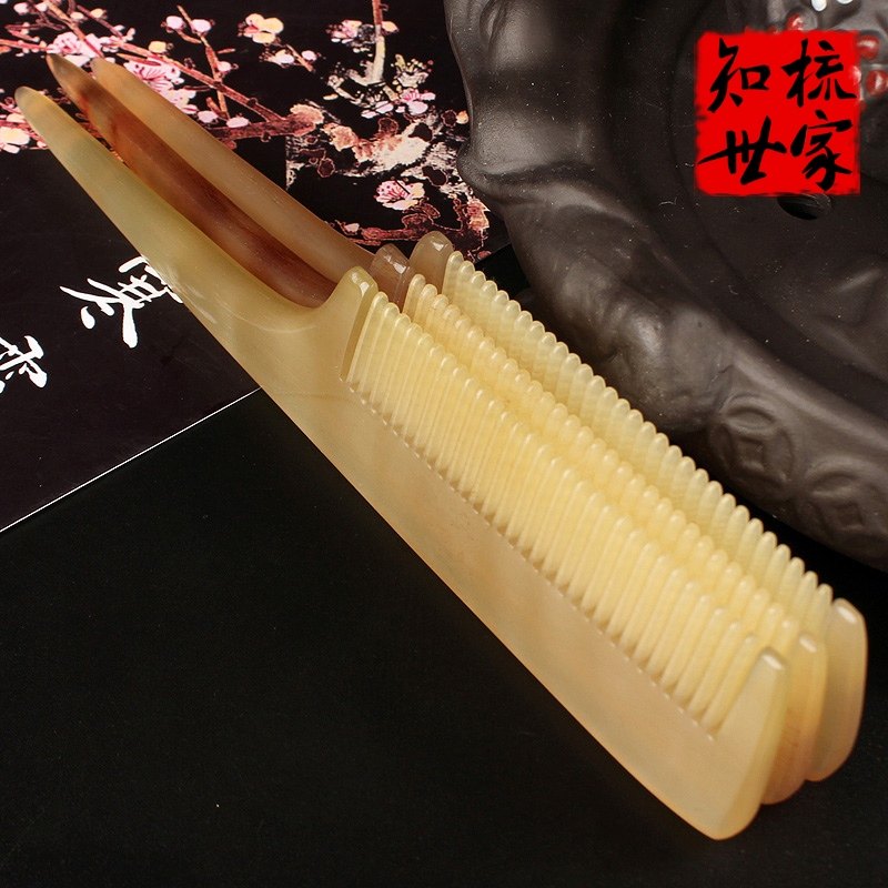 天然白牛角梳挑发梳静电头疗家用防分发儿童美发造型梳子扎辫子梳