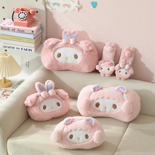 可爱卡通汽车靠枕座椅头枕腰靠车用安全带套车载车内四季靠垫肩套