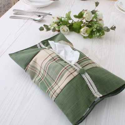 吾家布艺美式乡村棉麻纸巾盒套