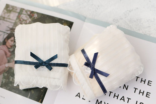 满３条包邮 甜美缎带蝴蝶结花边日系棉质女内裤中低腰包臀底裤