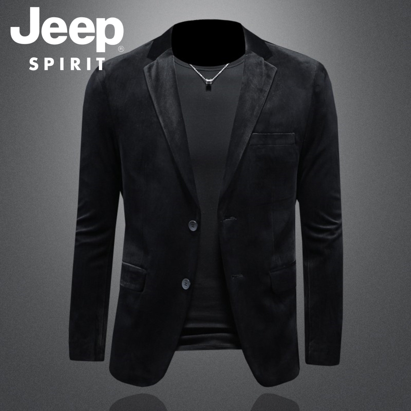 JEEP SPIRIT高档金丝绒西装外套男春秋季新款商务休闲西服外套男