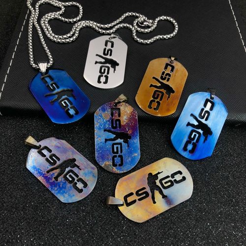 淬火烤蓝项链csgo钛钢吊坠情侣