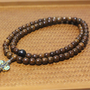 三元福宝长生木81颗流珠永生木北斗念珠原创道家文创老型珠项链