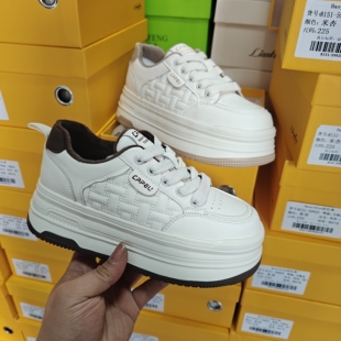 好亿典2025冬季新款真皮厚底加绒休闲女鞋小白鞋运动板鞋59920