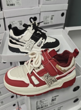 宝贝传奇童鞋2025冬季新款男女童加绒运动鞋学生防滑跑步鞋221611